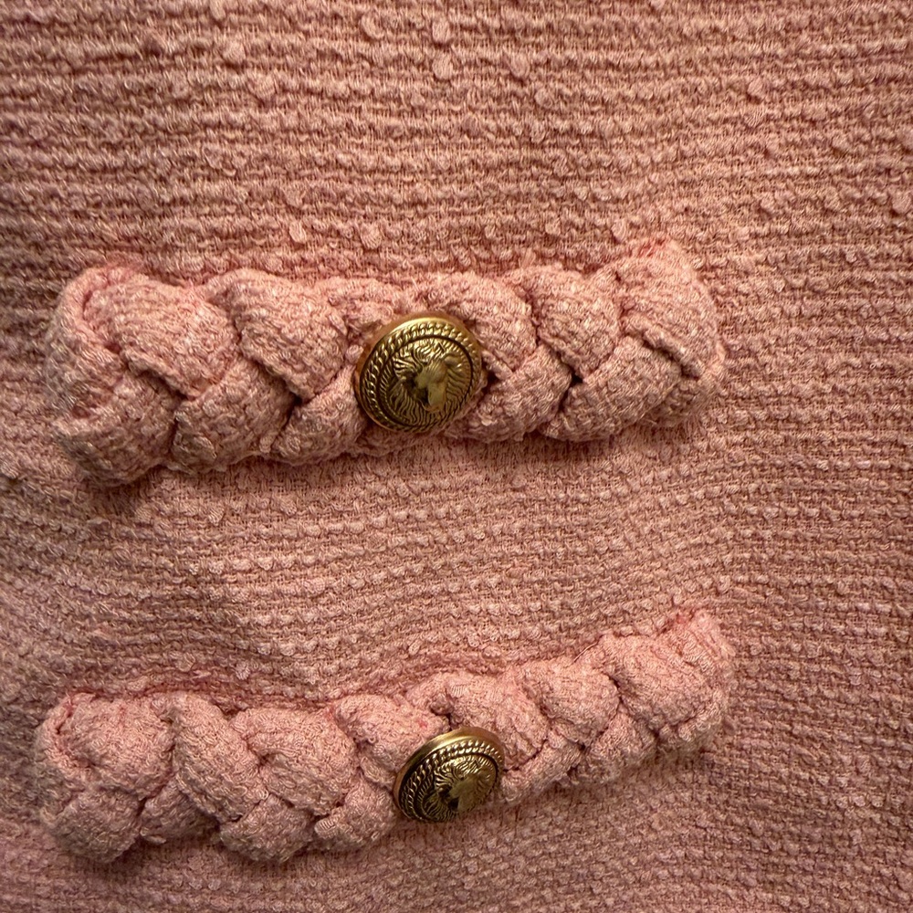 NWT Tuckernuck Pink Braided-Trim Midi Shift Dress - Picture 4 of 7